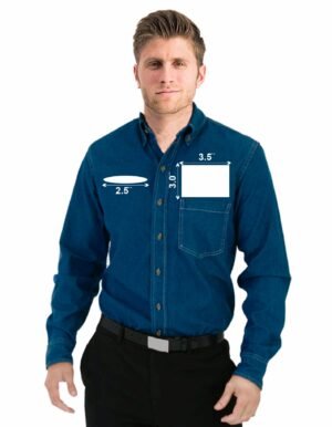 EMB-Camisa para Caballero de Mezclilla-Minimo de Orden 6pzs.